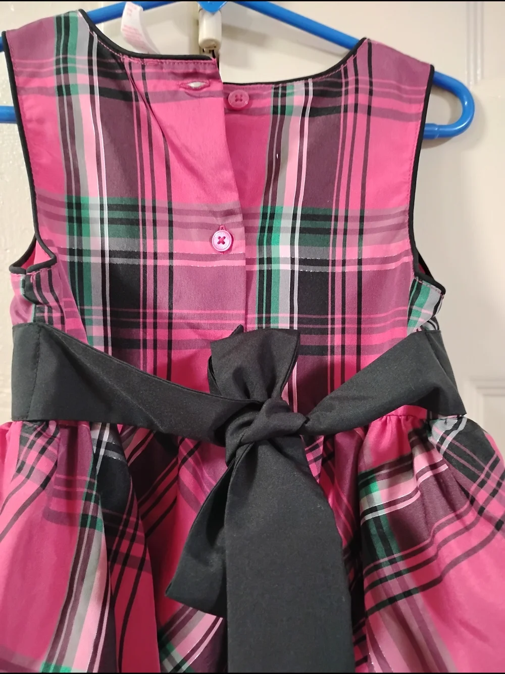 OshKosh B'gosh Pink Plaid Dress with Black & Green Accents